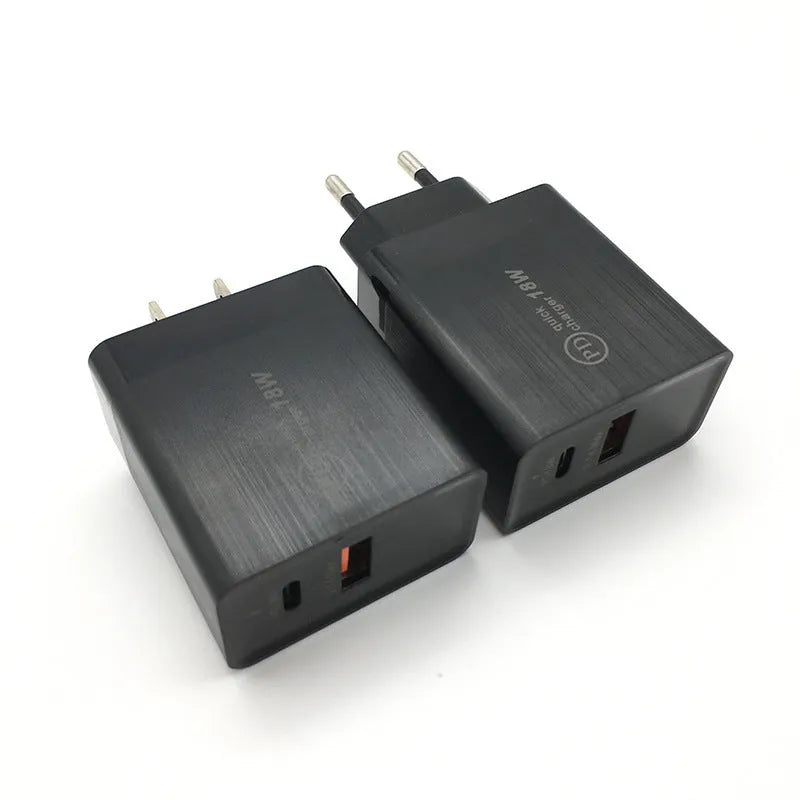 Compact white 18W USB-C fast wall charger with US plug and single USB port