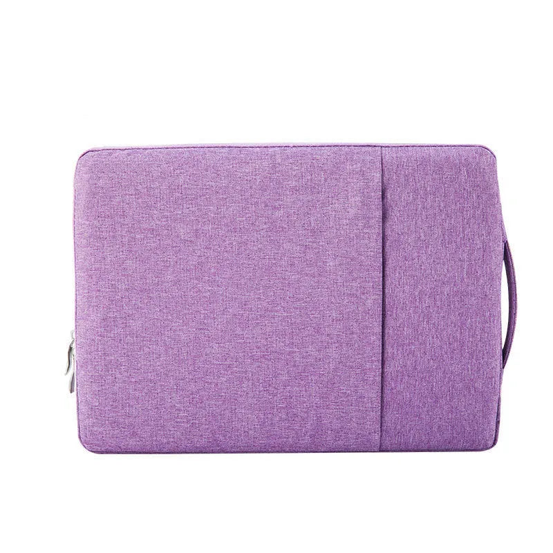 Polyester notebook liner bag in black with zipper opening and telescopic handle for 11 13 15 inch laptops