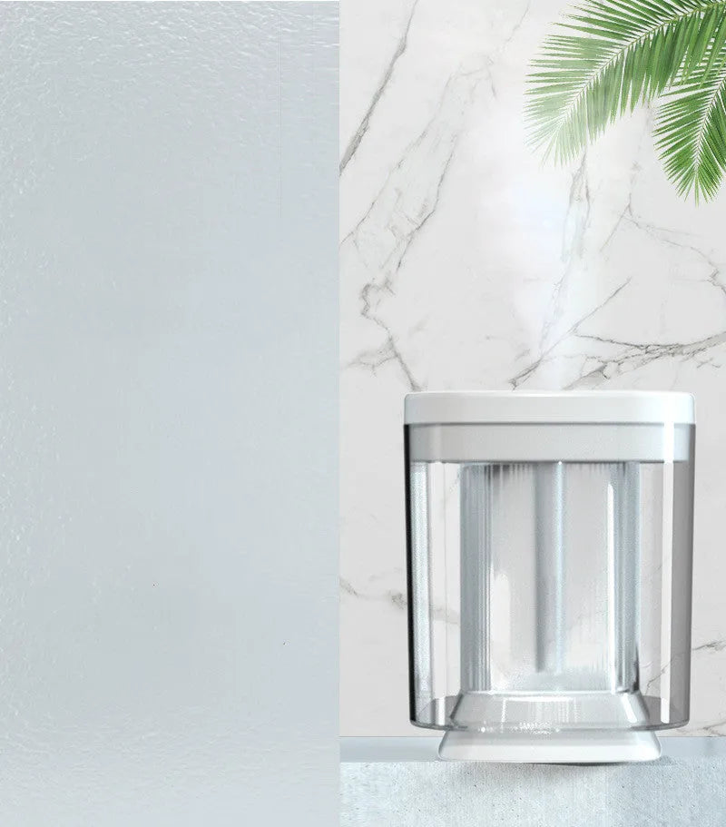 Square USB projection humidifier night light with aromatherapy in white colour on a wooden desktop