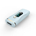 Laser hair removal device for whole body, AC electric, available in Pearl White and Dark green with free shaver and goggles options.