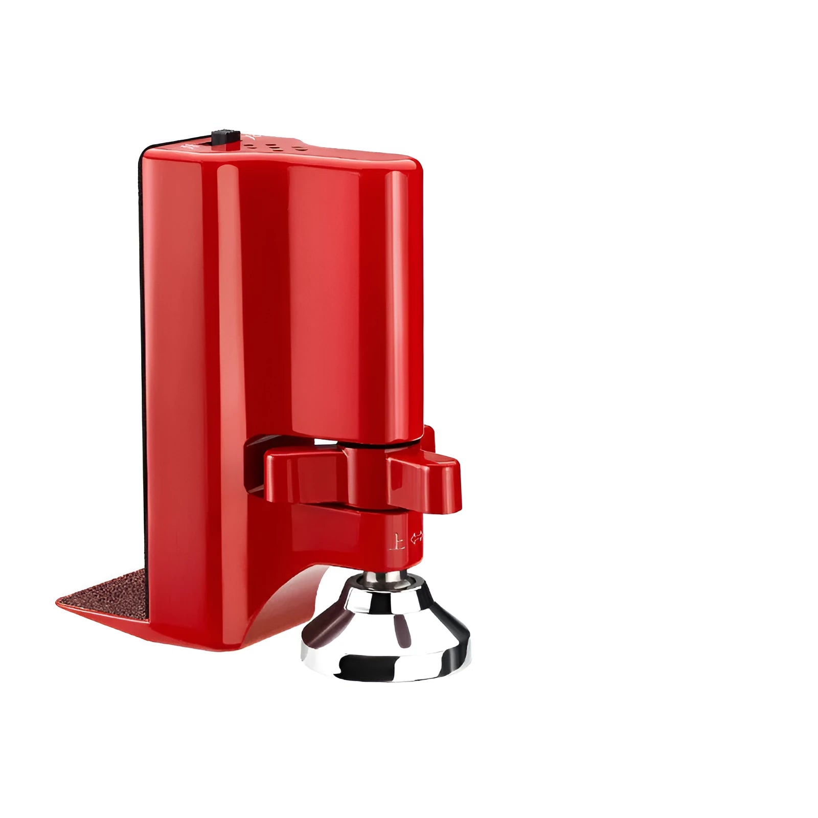 Jiadu Wolf Guard red door stopper alarm with 80dB sound, placed under a door seam for security