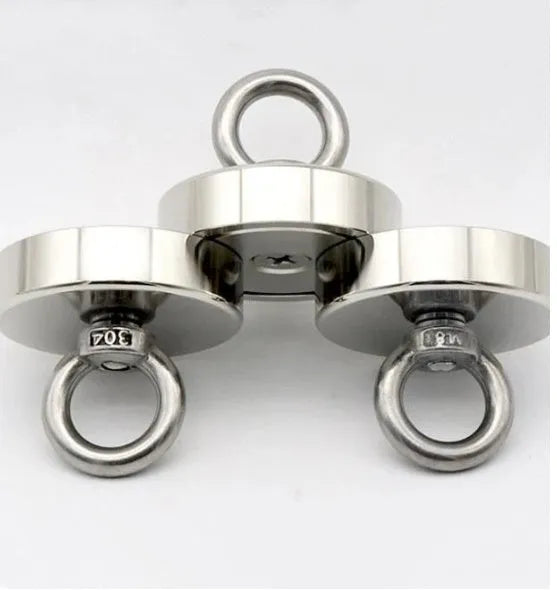 D25mm nickel-plated round ring salvage magnet for deep sea fishing and marine metal retrieval