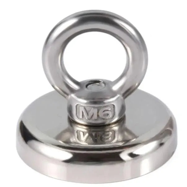 D25mm nickel-plated round ring salvage magnet for deep sea fishing and marine metal retrieval