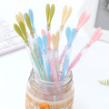 Cute cartoon luminous rabbit long ears gel pen with dust plug, fine 0.38mm tip, plastic shell, 18.5cm length
