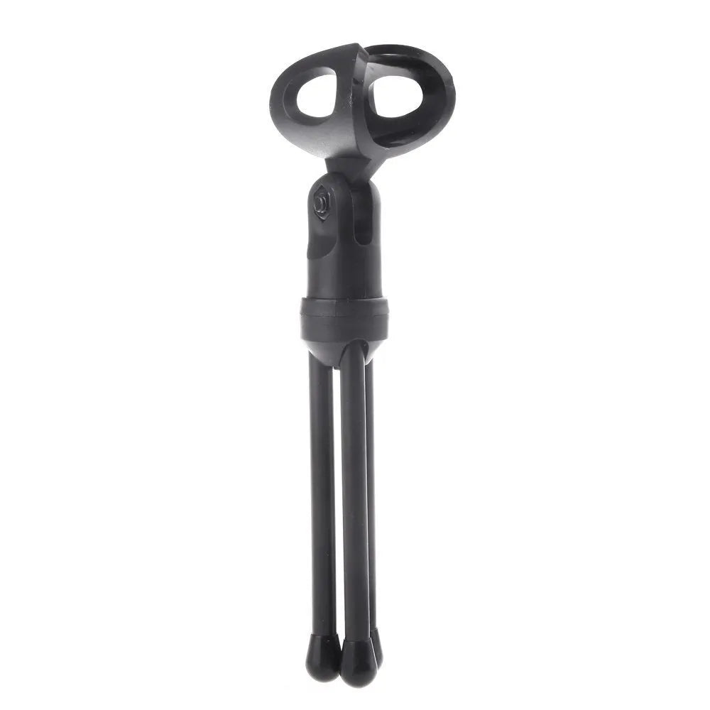 Black wired PC microphone with clip-on holder and long cable for chatting or karaoke.