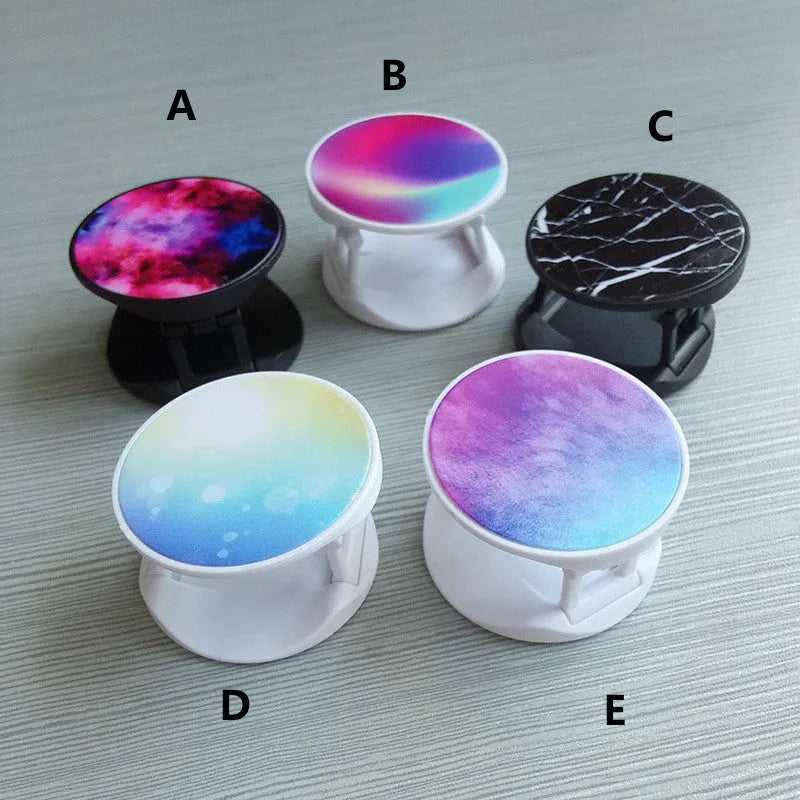 Thermal transfer creative folding mobile phone holder in desktop position showing universal design
