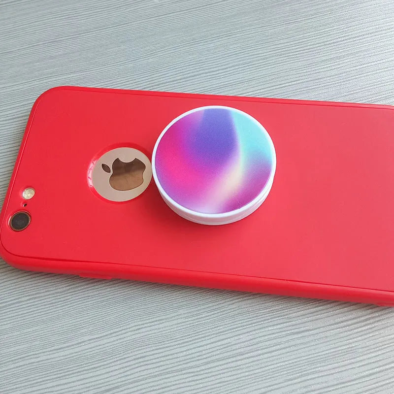Thermal transfer creative folding mobile phone holder in desktop position showing universal design