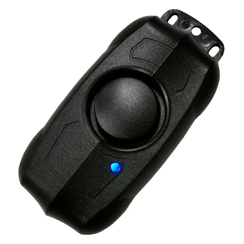 Black household vibration anti-theft alarm host 93x45x19mm with remote control 70x32x20mm and 120dB siren