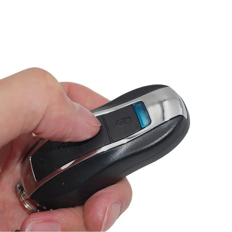 Black household vibration anti-theft alarm host 93x45x19mm with remote control 70x32x20mm and 120dB siren