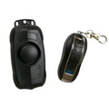 Black household vibration anti-theft alarm host 93x45x19mm with remote control 70x32x20mm and 120dB siren