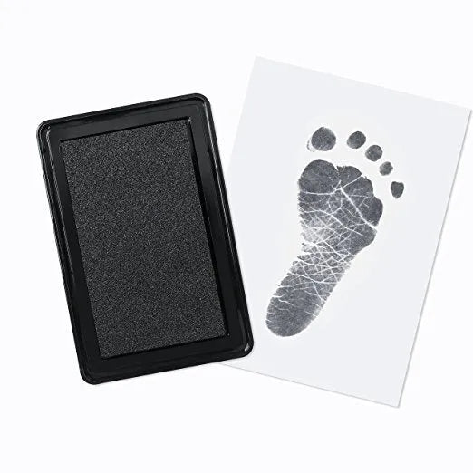 Baby hand and foot print kit with black inkpad, 90 x 60 mm print area, 9 x 6 cm frame size, OPP bag