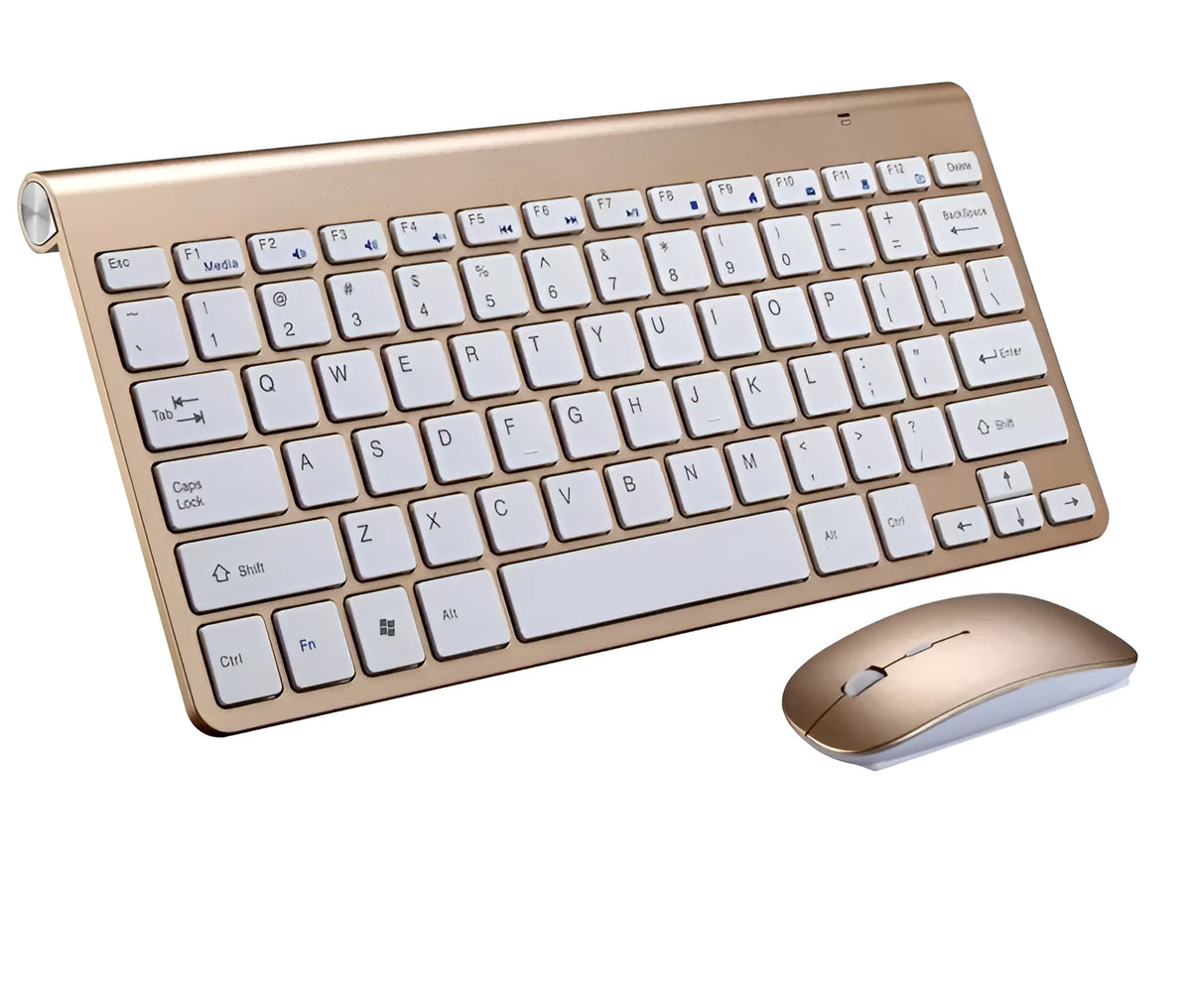 2.4G wireless keyboard and mouse set, compact 283 x 122 x 10 mm, black gold silver options