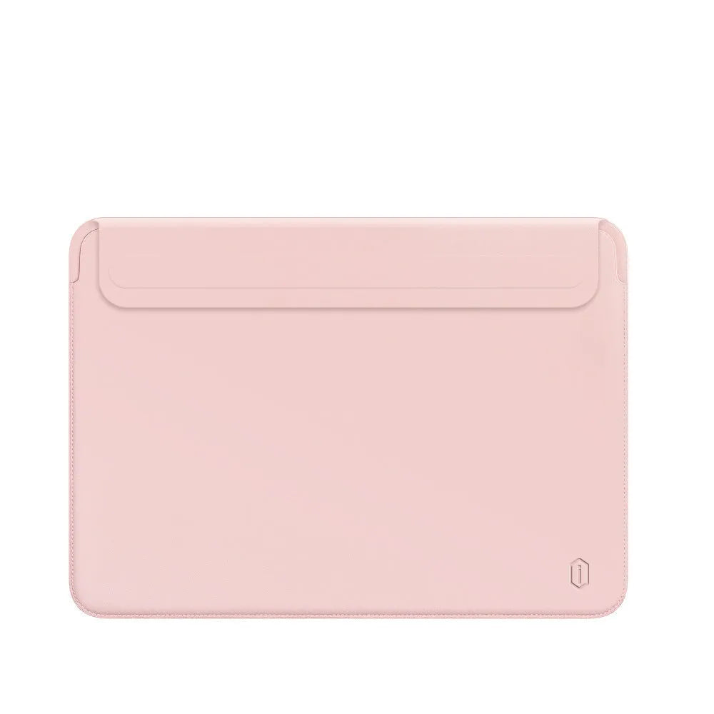 PU leather notebook liner bag in blue for 13.3 inch MacBook with embroidery accent
