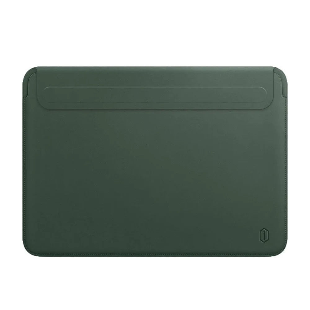 PU leather notebook liner bag in blue for 13.3 inch MacBook with embroidery accent