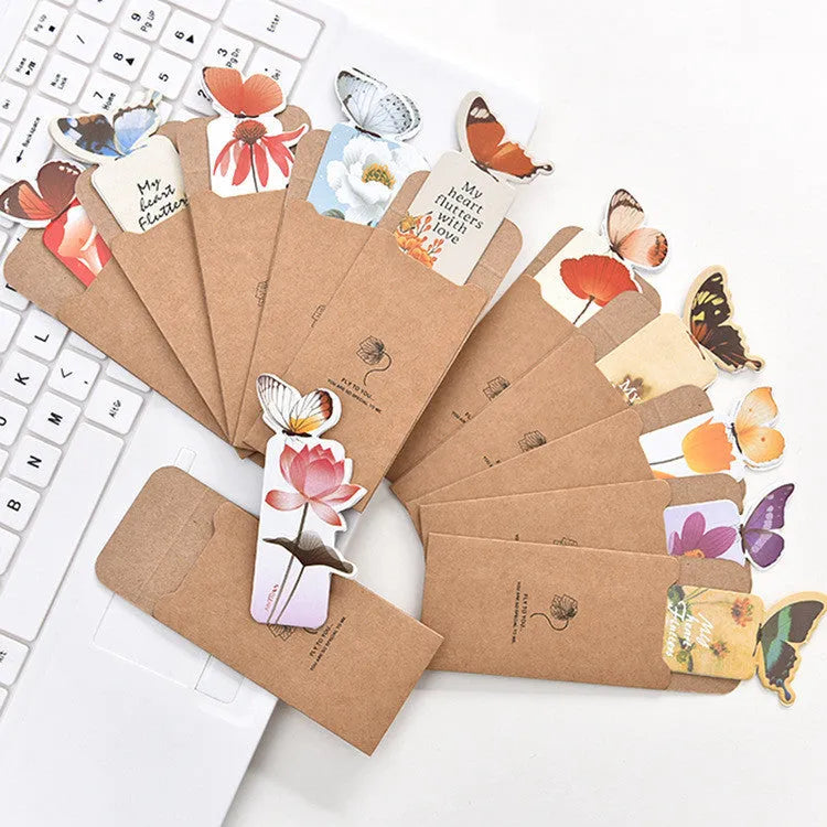 Butterfly shaped paper bookmark in Japanese Korean cute stationery style