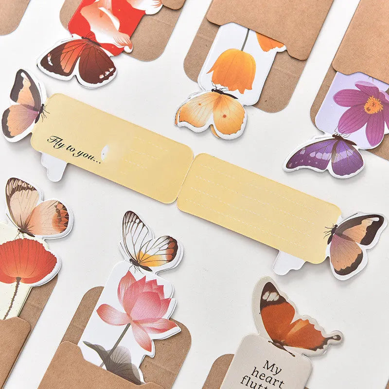 Butterfly shaped paper bookmark in Japanese Korean cute stationery style