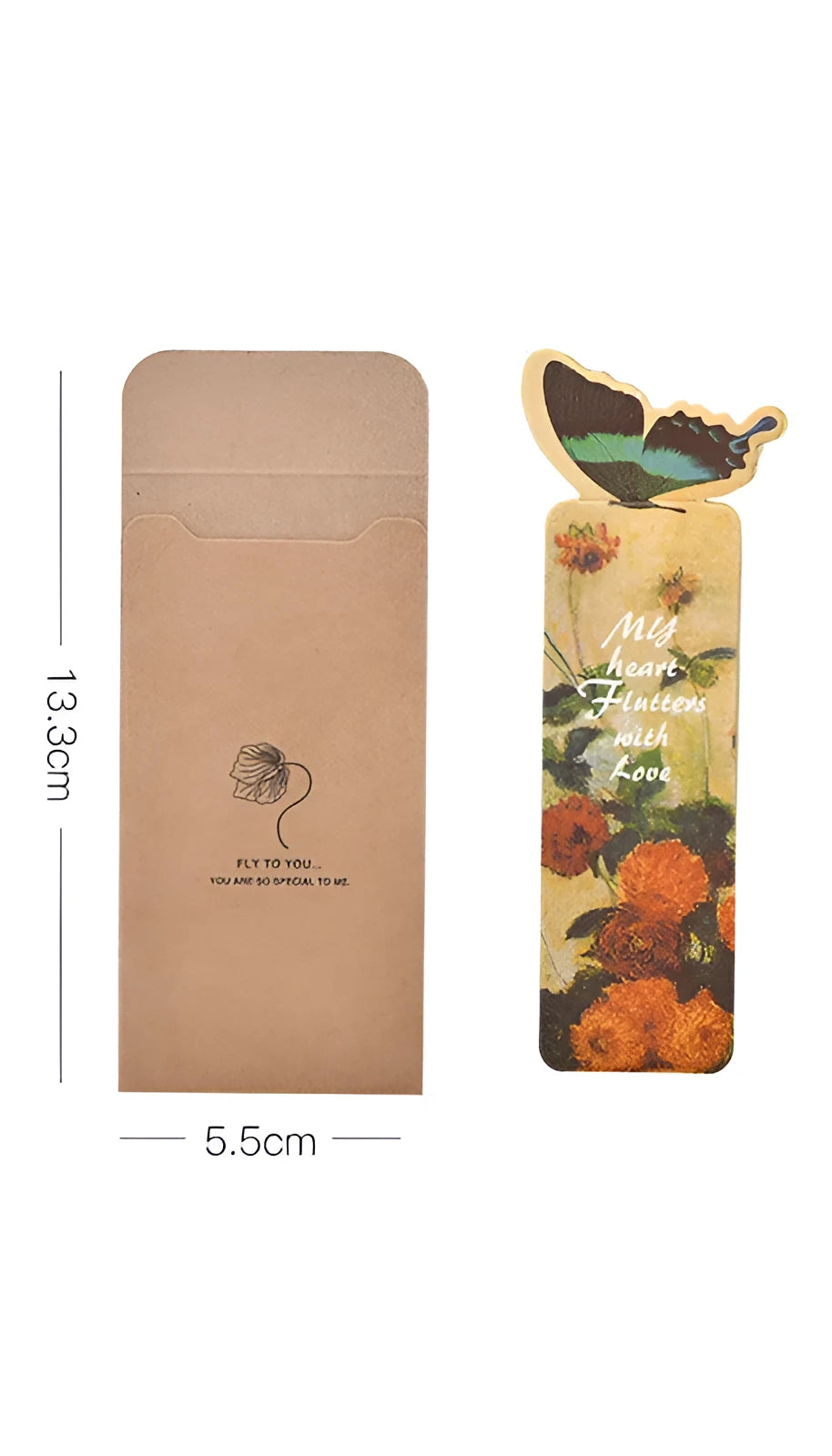 Butterfly shaped paper bookmark in Japanese Korean cute stationery style