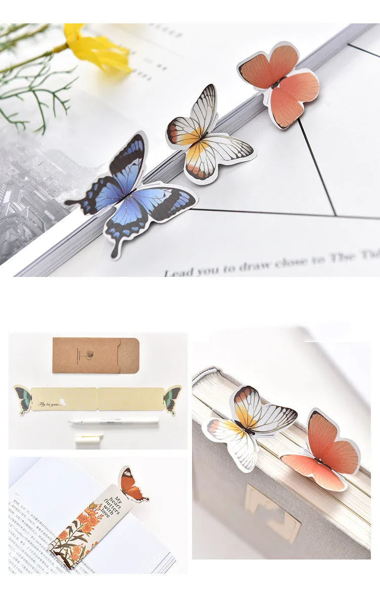 Butterfly shaped paper bookmark in Japanese Korean cute stationery style