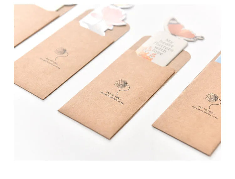 Butterfly shaped paper bookmark in Japanese Korean cute stationery style