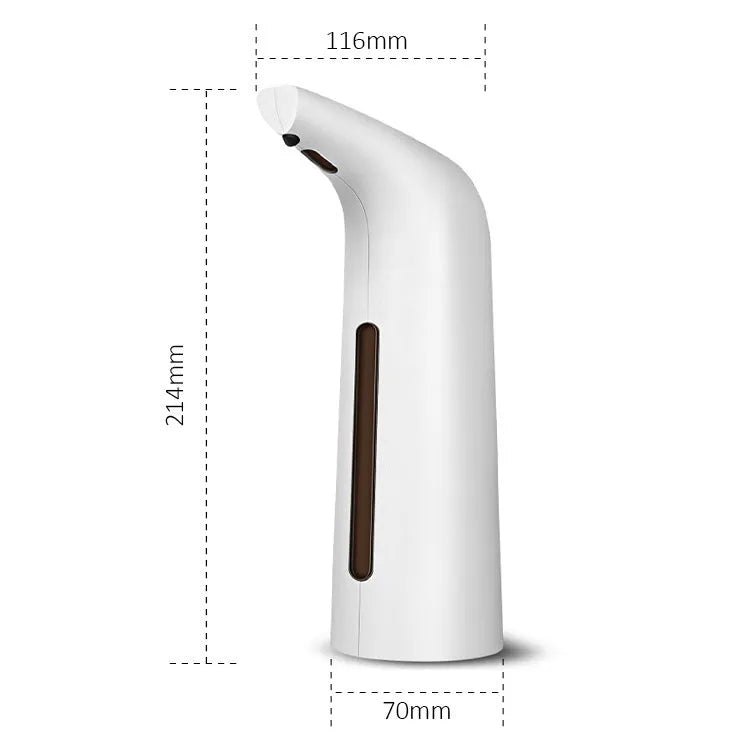 White ABS contact-free automatic induction liquid dispenser 214x70x116mm with 5cm sensing range
