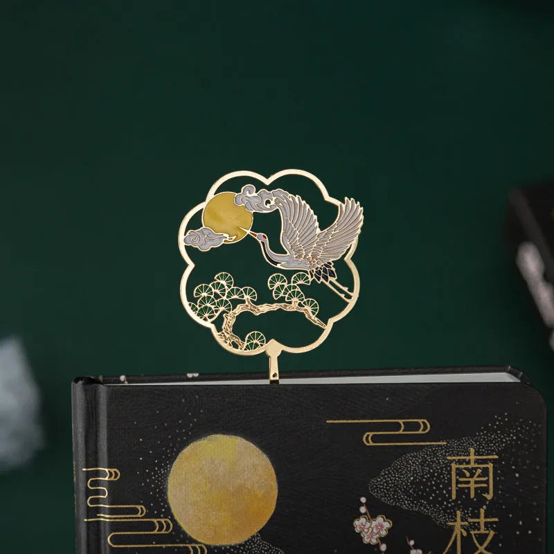 Chinese style feather pen set with metal sheath and notebook, showing pens in Linghe, Songhe, Yunhe, Guihe colours.