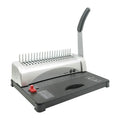 White manual A4 21-hole clamp strip binding machine on desk