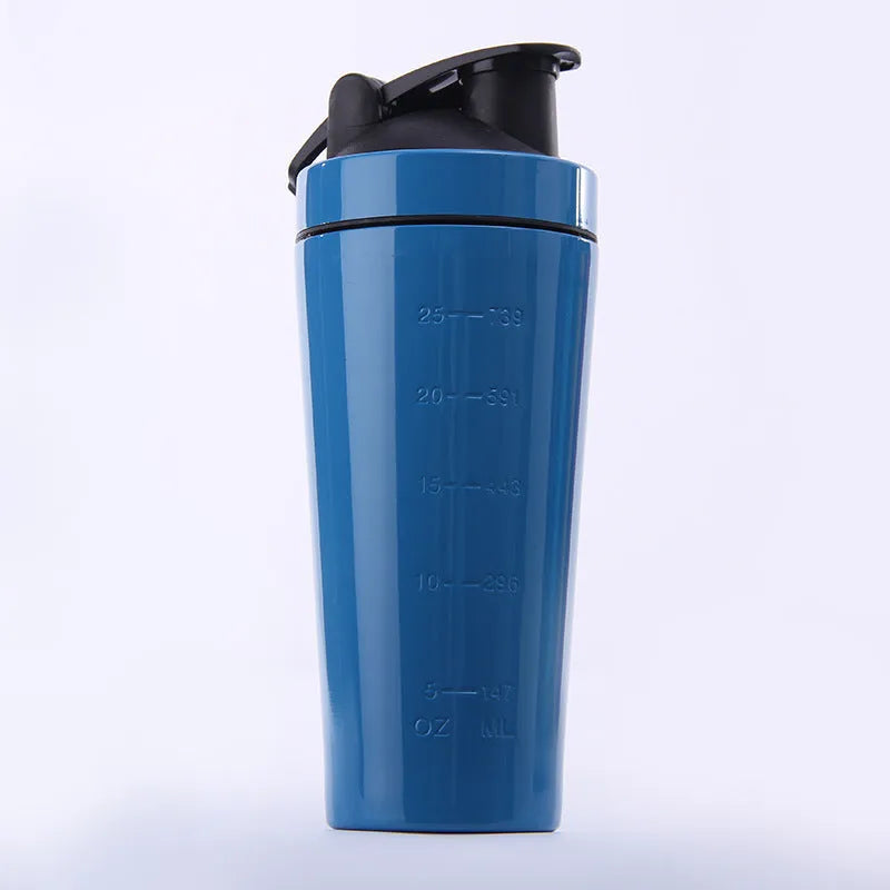 1L single layer 304 stainless steel protein shaker cup in black, red, gold, blue, purple, rose red, metallic blue and natural colour