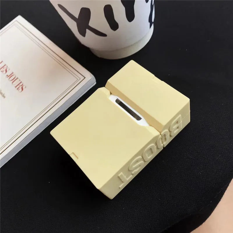 Silicone protective case for AirPods 1st and 2nd generation with carabiner clip attached