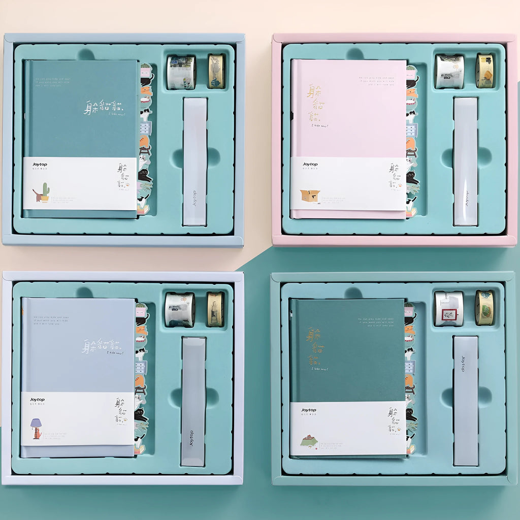 A6 hand ledger notebook with wire-o binding in blue, green, pink, or purple cover colours
