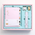 A6 hand ledger notebook with wire-o binding in blue, green, pink, or purple cover colours