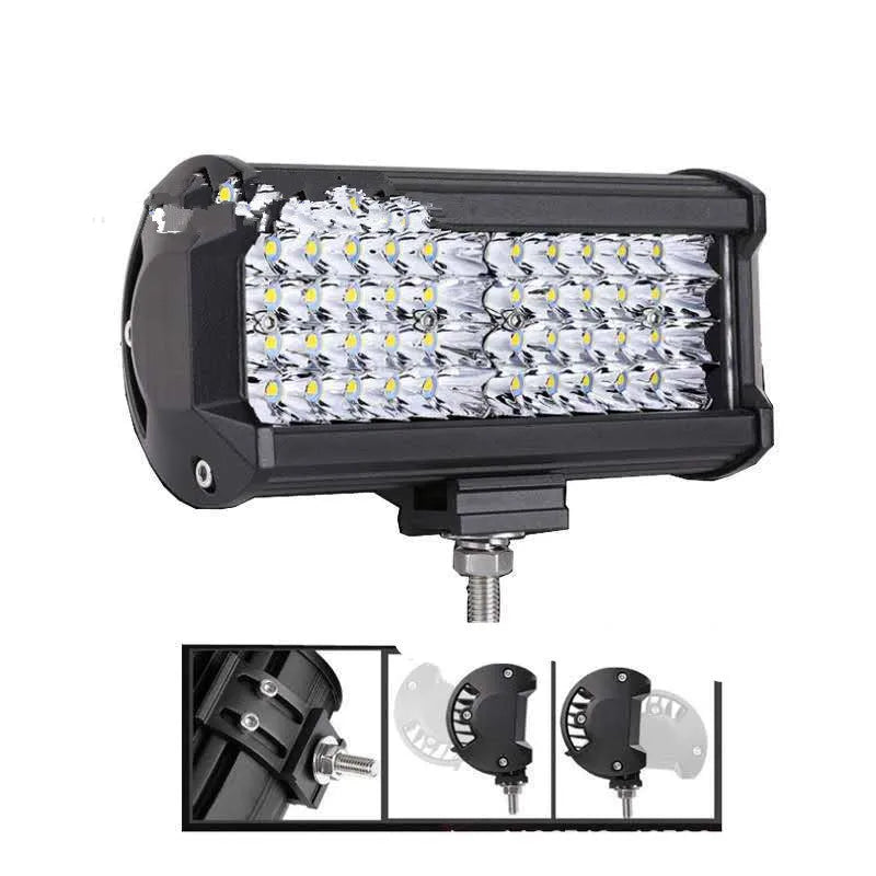 Black aluminium 144W four-row LED work light with spotlight beam, 8000LM, 12V, for GM vehicle front bumper or roof