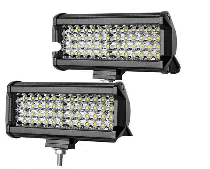 Black aluminium 144W four-row LED work light with spotlight beam, 8000LM, 12V, for GM vehicle front bumper or roof