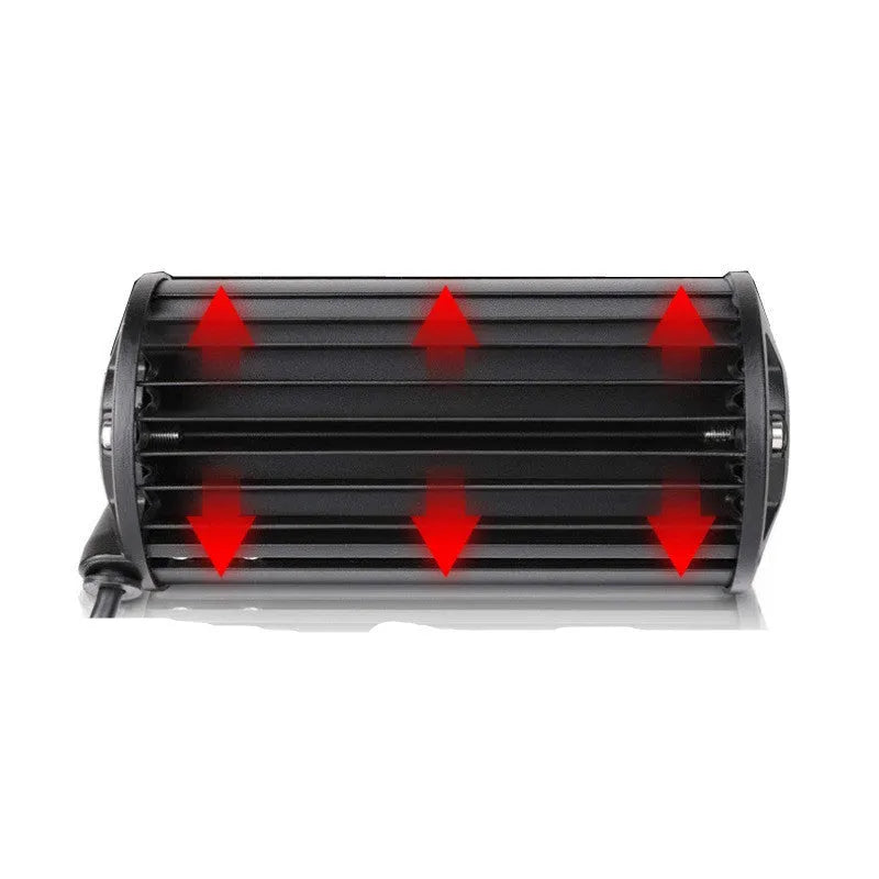 Black aluminium 144W four-row LED work light with spotlight beam, 8000LM, 12V, for GM vehicle front bumper or roof