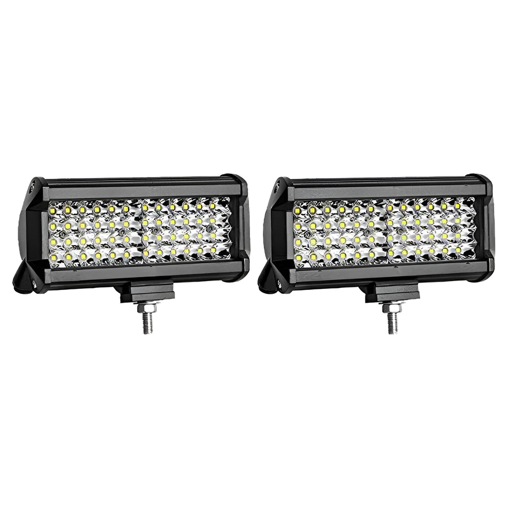 Black aluminium 144W four-row LED work light with spotlight beam, 8000LM, 12V, for GM vehicle front bumper or roof
