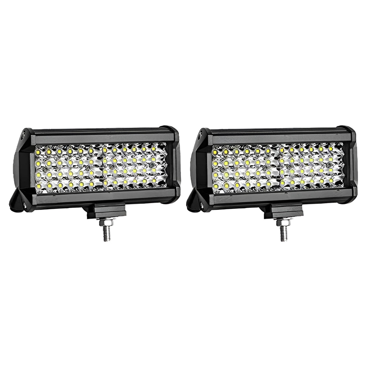 Black aluminium 144W four-row LED work light with spotlight beam, 8000LM, 12V, for GM vehicle front bumper or roof