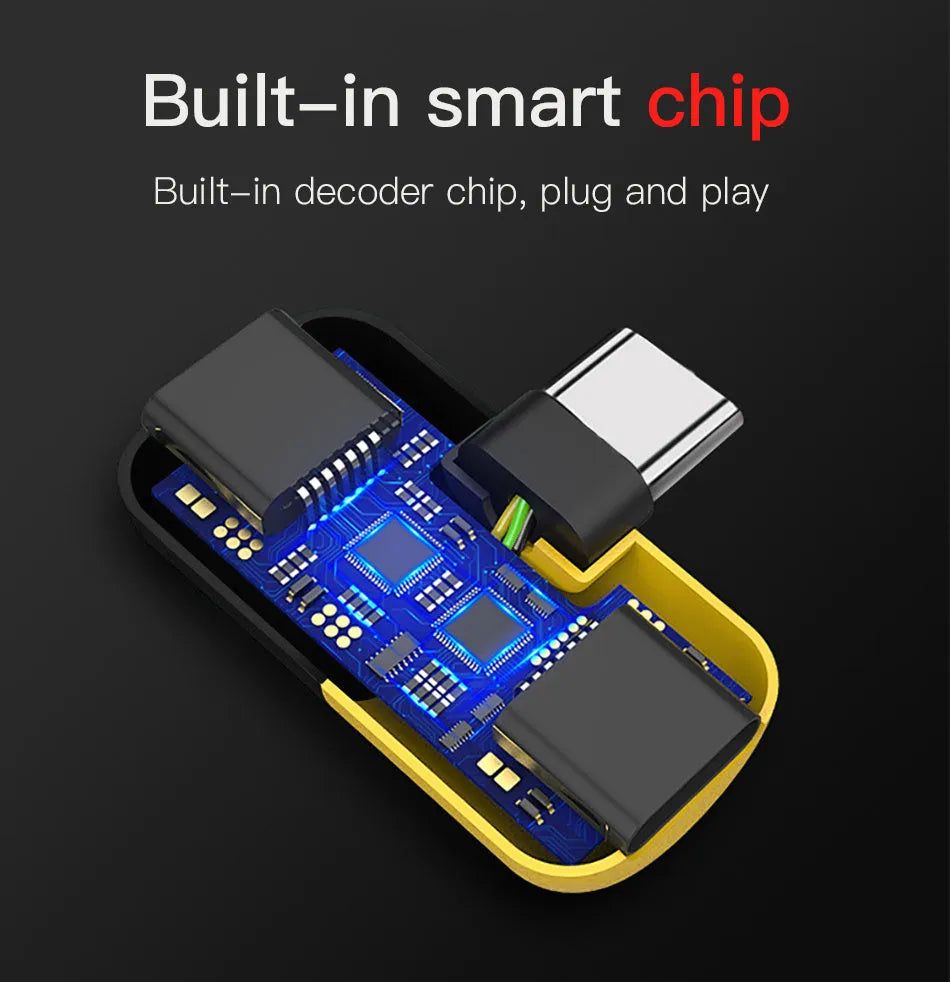 Blue Huawei phone case with integrated micro-USB and 3.5mm headphone jack adapter plug.