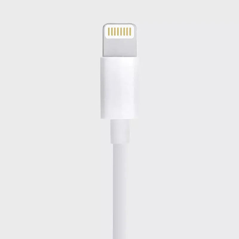 White MFI certified Lightning to USB charging cable, 1 metre long, for iPhone.