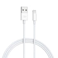 White MFI certified Lightning to USB charging cable, 1 metre long, for iPhone.