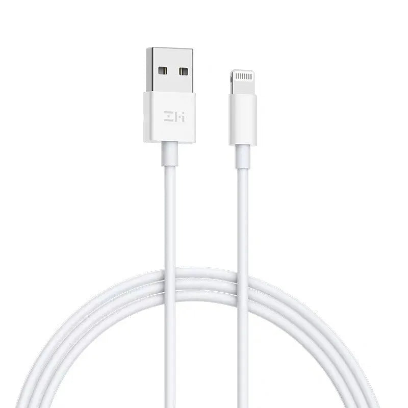 White MFI certified Lightning to USB charging cable, 1 metre long, for iPhone.