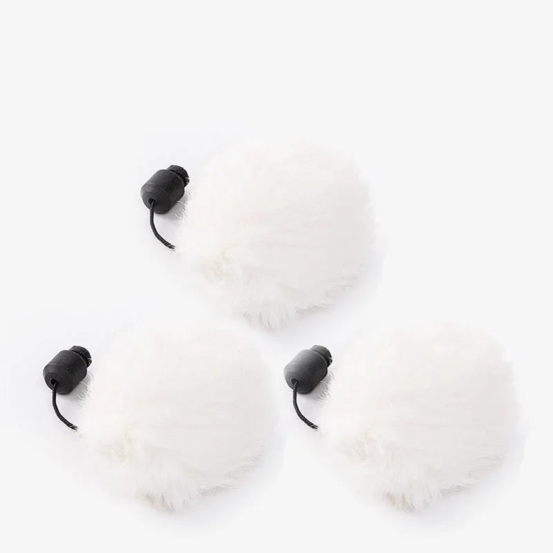 White automatic cat teaser toy with rabbit fur ball attachment, swing up and down motion, ABS electronic components