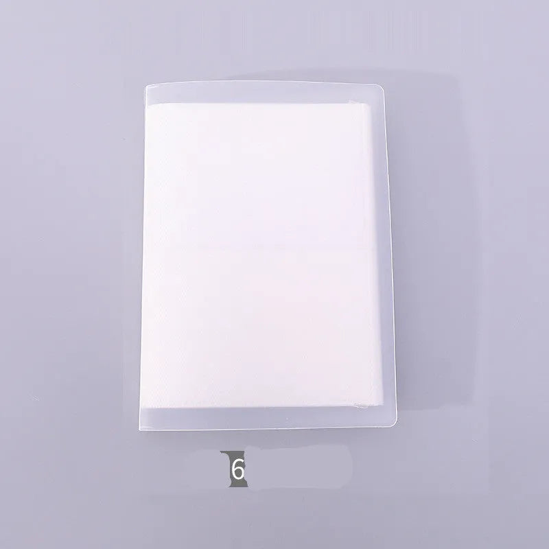 White frosted plastic business card booklet holder with multiple pockets