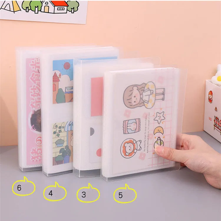 White frosted plastic business card booklet holder with multiple pockets