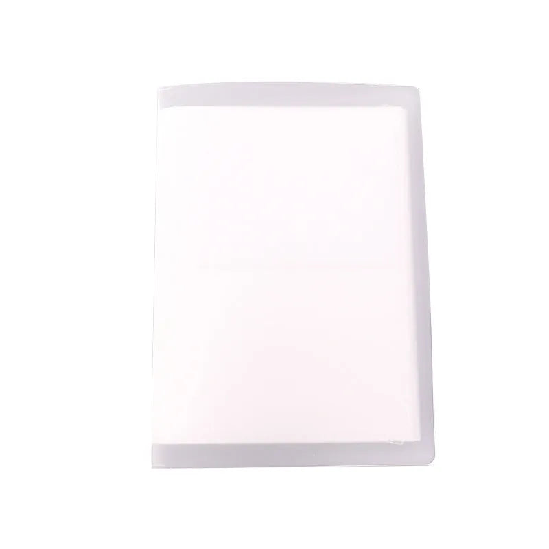 White frosted plastic business card booklet holder with multiple pockets