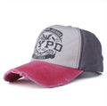 Cotton sun hat with Korean letter pattern and tassels, unisex, shown in blue