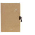 A5 hardcover diary notebook with integrated lock in beige camel or ya black colours