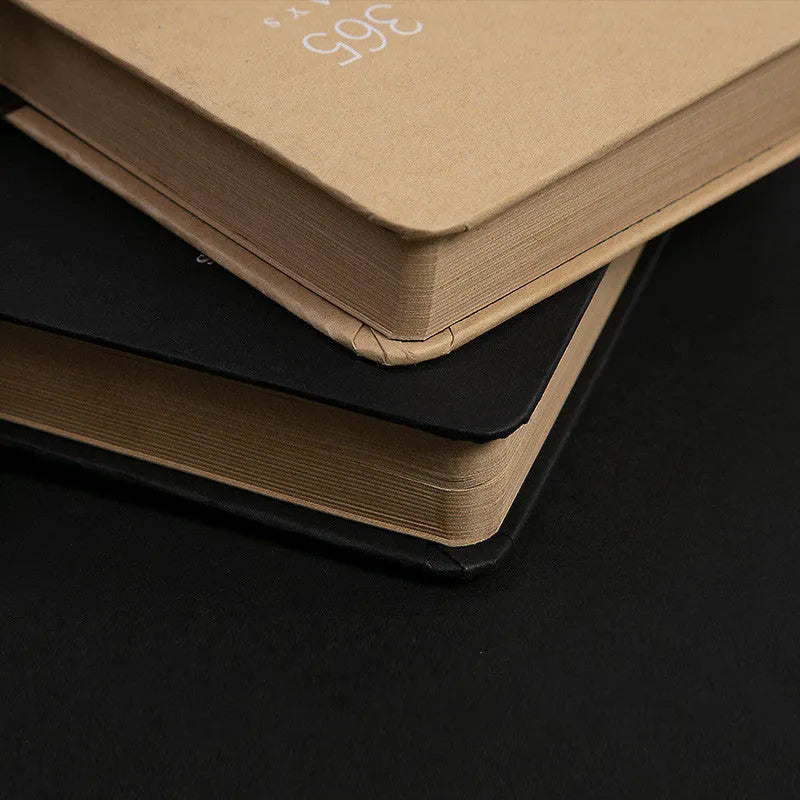A5 hardcover diary notebook with integrated lock in beige camel or ya black colours