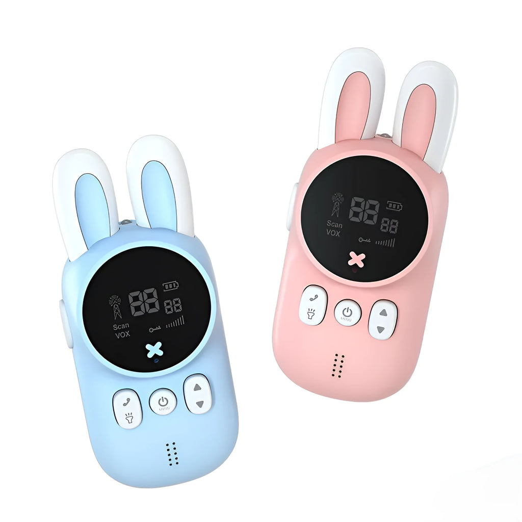 Rabbit children's walkie-talkie handheld wireless call toy in ABS plastic with lanyard