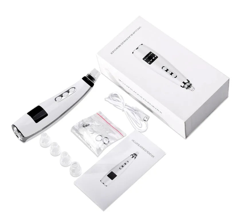 Electric blackhead suction instrument, black, with LCD display, 5 modes, compact 173x44x40mm