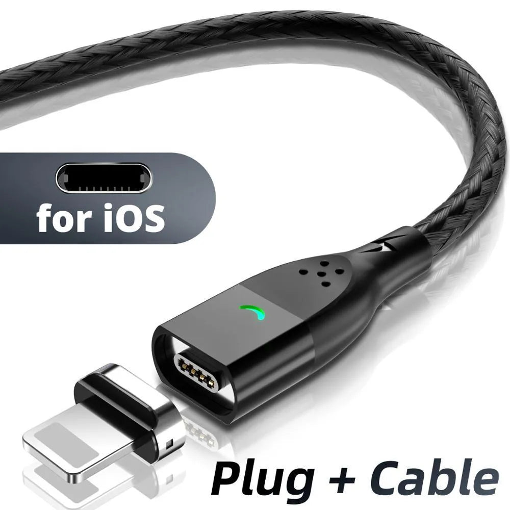 Household simple fast charging magnetic data cable with Android suction head in blue, 1M length