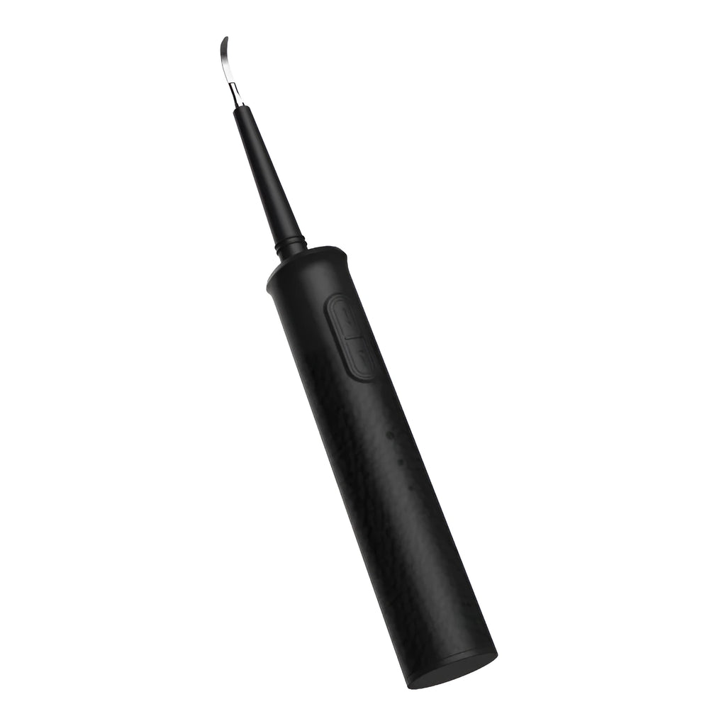 Black household dental scaler with three gear settings and USB charging cable